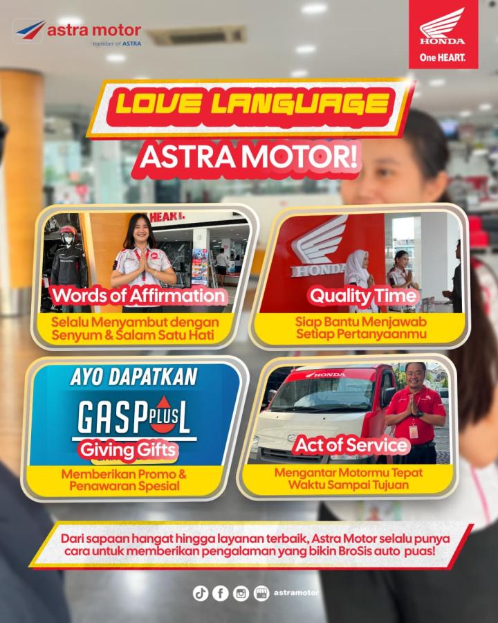 Manjakan Konsumen, Astra Motor Natar Hadirkan Layanan Terbaik Lewat Kampanye "Love Language"